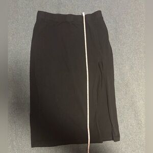Black Pencil Skirt with Thigh Slit